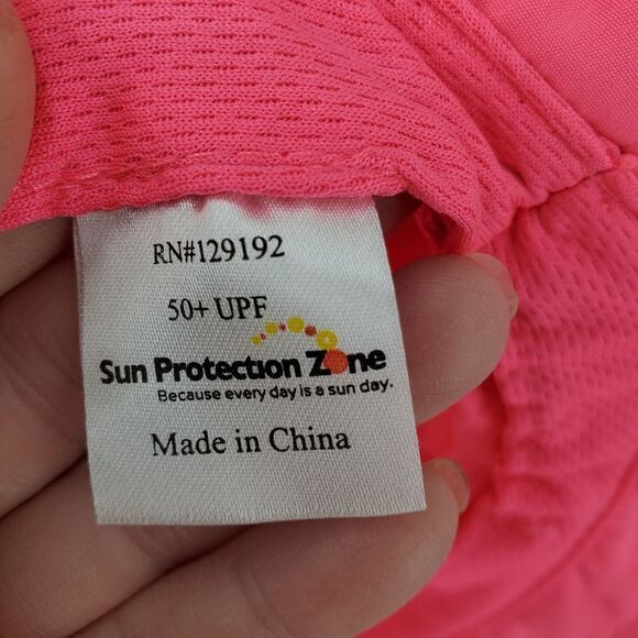 Sun Protection Zone UPF 50+ Pink Bucket Hat With Velcro Straps - Picture 7 of 8